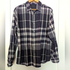 BR Linen Shirt, Navy/White